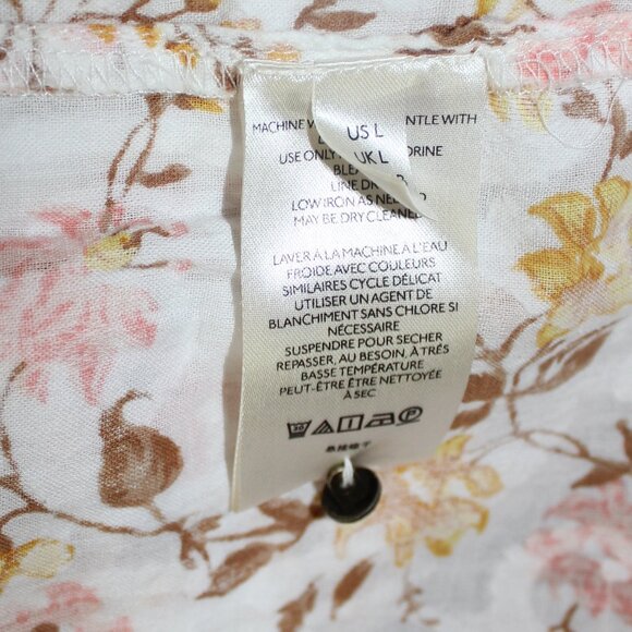 ANTHROPOLOGIE Harmony Blouse Lace Peasant Cottagecore Floral 100% Cotton Large - Picture 8 of 9